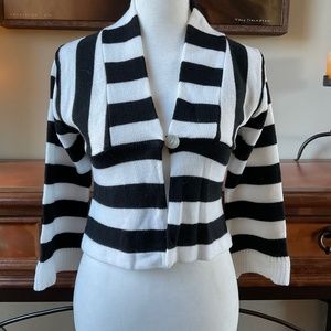 Wet Seal Black & White Striped Bolero Sweater. Size S